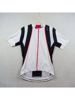 Gore Bike Wear Men Cycling Jersey XL Red / White Full Zip Lightweight Zip Pocket